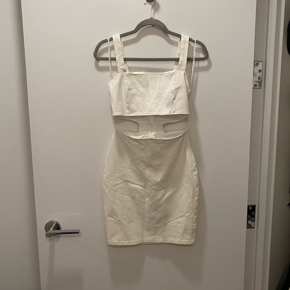 Cut Out White Mini Dress
